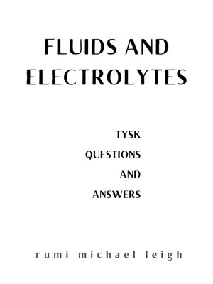 cover image of Fluides and electrolytes